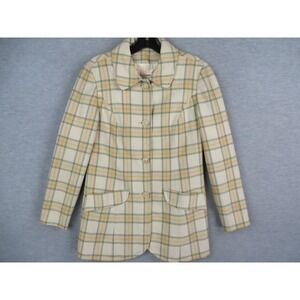 Pendleton Cream and Yellow Plaid Blazer